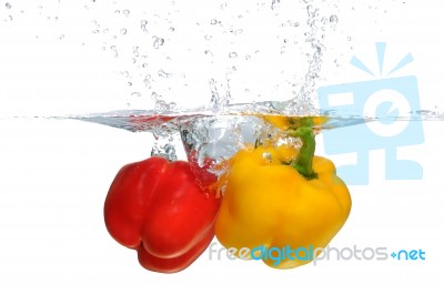 Red And Yellow Pepper Stock Photo