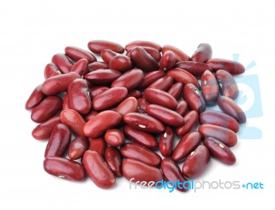 Red Bean Isolated On White Background Stock Photo