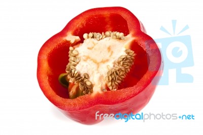 Red Bell Pepper Portion Stock Photo