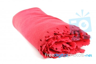 Red Blanket Stock Photo