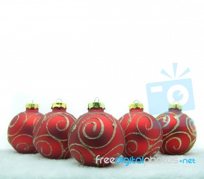 Red Christmas Bauble Stock Photo