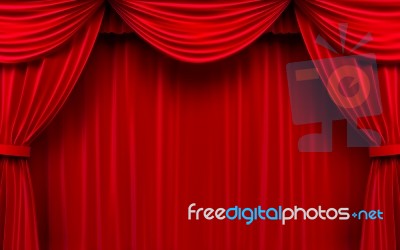Red Curtain Stock Image