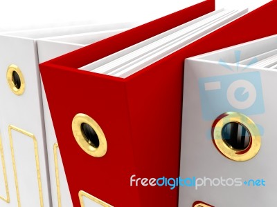 Red File Amongst White Stock Image