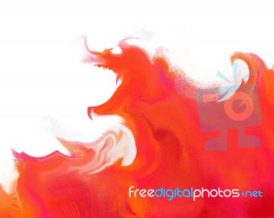 Red Fire Abstract Painting Stock Image
