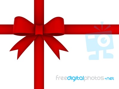 Red Gift Ribbon Bow Stock Image
