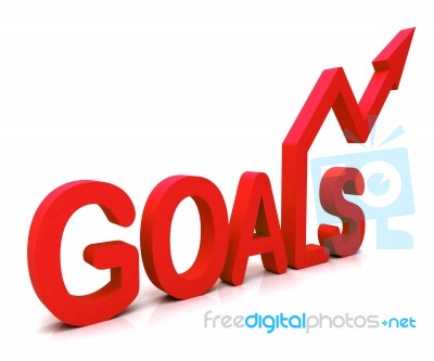 Red Goals Word Shows Objectives Hope And Future Stock Image