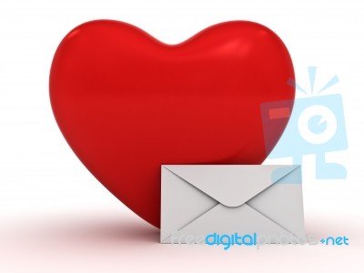 Red Heart And Envelope Stock Image