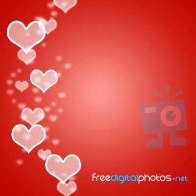 Red Hearts Bokeh Background Stock Image