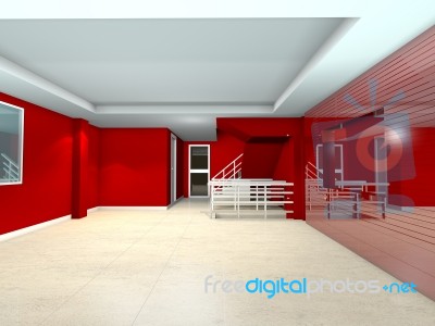 Red Interior Design Stock Image