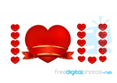 Red Love Font Stock Image