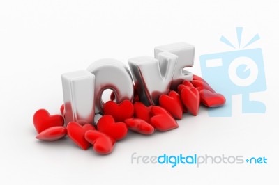 Red Love Hearts, Valentines Day Concept Stock Image