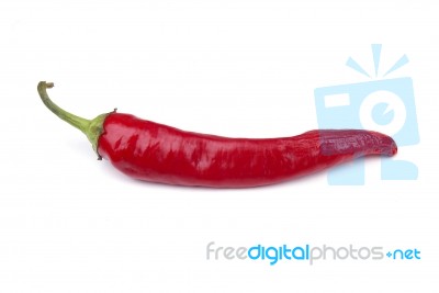 Red Pepper On White Background Stock Photo