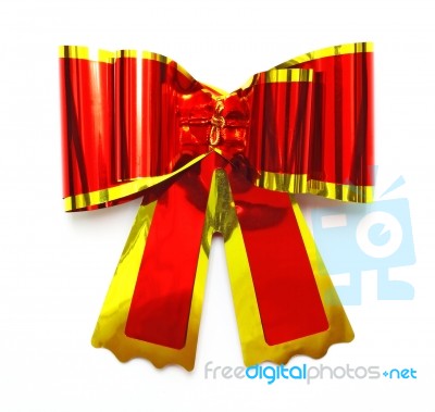 Red Ribbon Bow Stock Photo