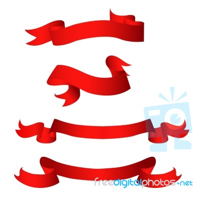 Red Ribbons Stock Image