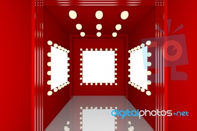 Red Wall For Blank Frame Stock Image