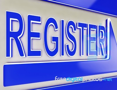 Register Sign Button Showing Website Members Stock Image