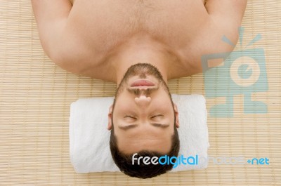 Relaxing Male At Spa Stock Photo