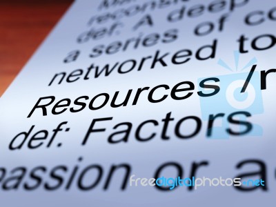 Resources Definition Stock Photo