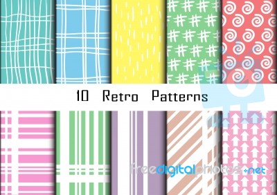 Retro Patterns Collection  For Making Wallpapers Stock Image