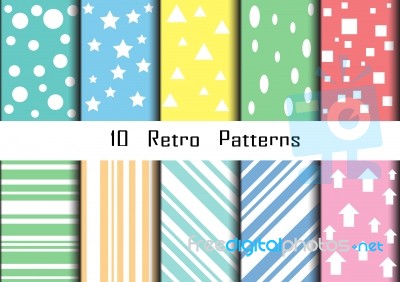 Retro Patterns Collection  For Making Wallpapers Stock Image