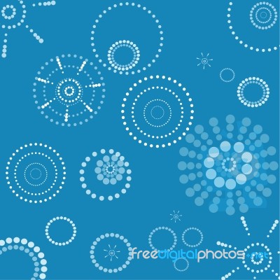 Retro White And Blue Dotted Circle Background Stock Image