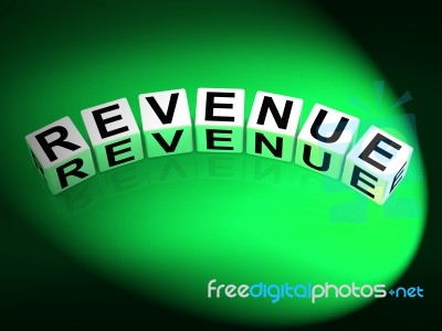 Revenue Dice Mean Finances Revenues And Proceeds Stock Image