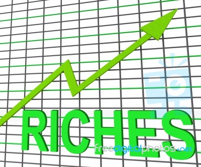 Riches Chart Graph Shows Increase Cash Wealth Revenue Stock Image