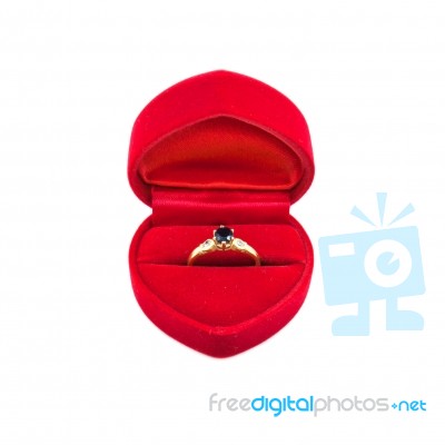 Ring In Red Box Stock Photo