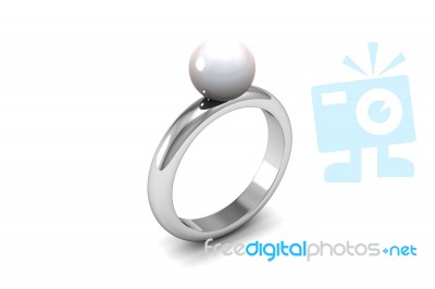 Ring With Pearl Stock Image
