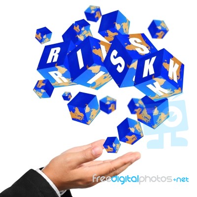 Risk Management Cube Icons Streaming On Hand Stock Image