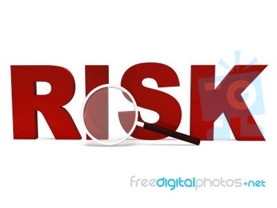 Risk Word Shows Unstable Hazard Or Risky Stock Image