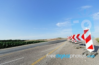 Road With Signs Stock Photo