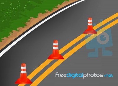 Road With Traffic Cones Stock Image