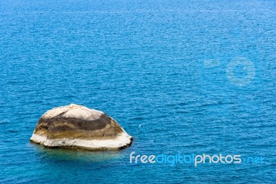 Rock And The Blue Sea At Koh Samui Stock Photo