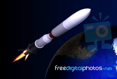 Rocket And Earth Stock Image