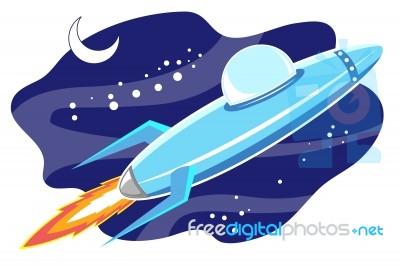 Rocket In Universe Stock Image
