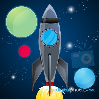Rocket Launcher In Sky Stock Image