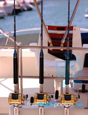 Rods For Fishing In Tropical Water Stock Photo