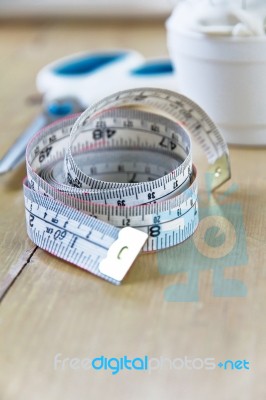 Rolled Tape Measure Stock Photo