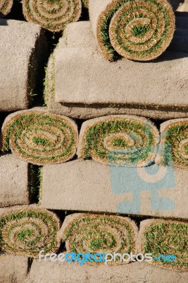 Rolls Of Sod (background) Stock Photo