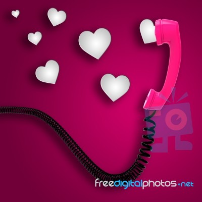 Romantic Call Indicates Text Space And Chat Stock Image