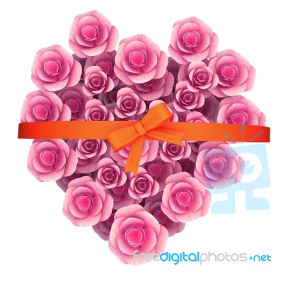 Roses Gift Indicates Giftbox Petals And Valentines Stock Image
