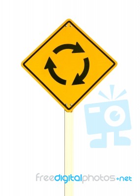 Roundabout Sign  Stock Photo