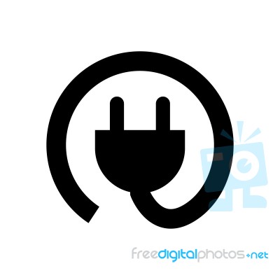 Rounded Plug Symbol Icon  Illustration On White Back Stock Image
