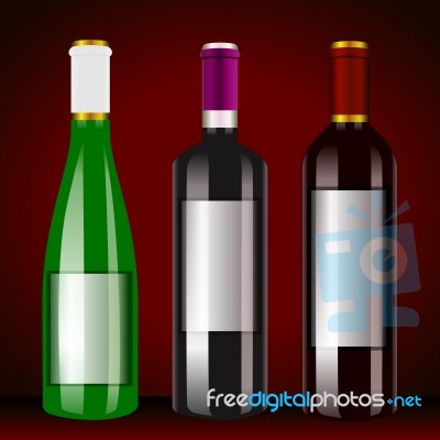 Row Of Wine Bottles Stock Image