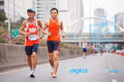 Runners On The Street  During  Adidas King Of The Road 2012  Run… Stock Photo