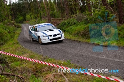 S. Cullen Driving Subaru Impreza Stock Photo