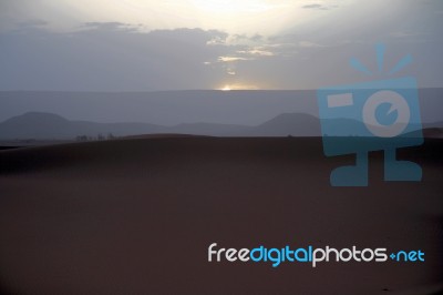 Sahara Sunrise Stock Photo