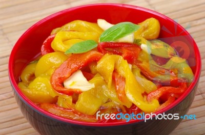 Salad Of Roasted Peppers Stock Photo