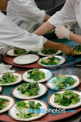 Salad Preparation Stock Photo